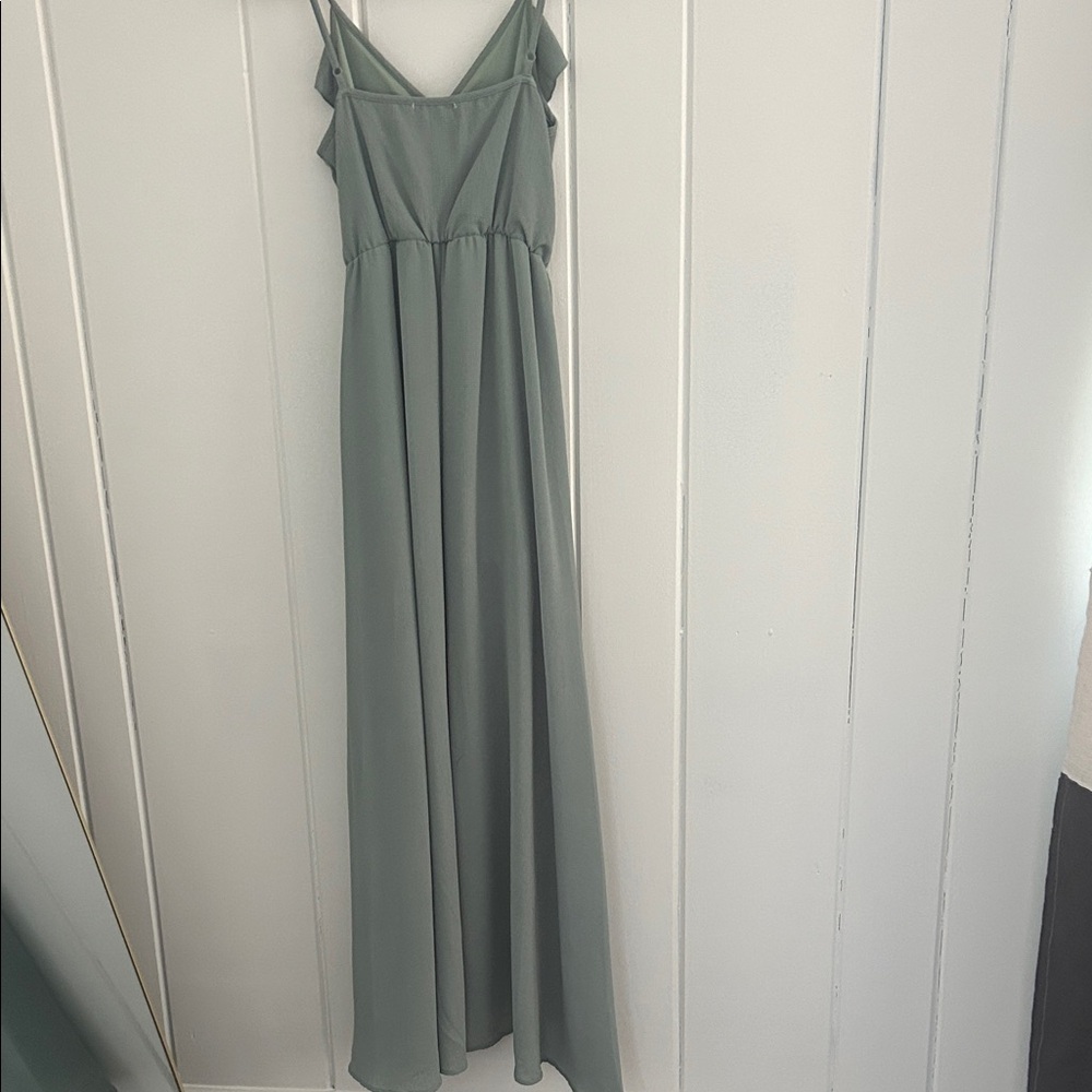 Mind Code Sage Green Ruffled V‑Neck Spaghetti Str… - image 7